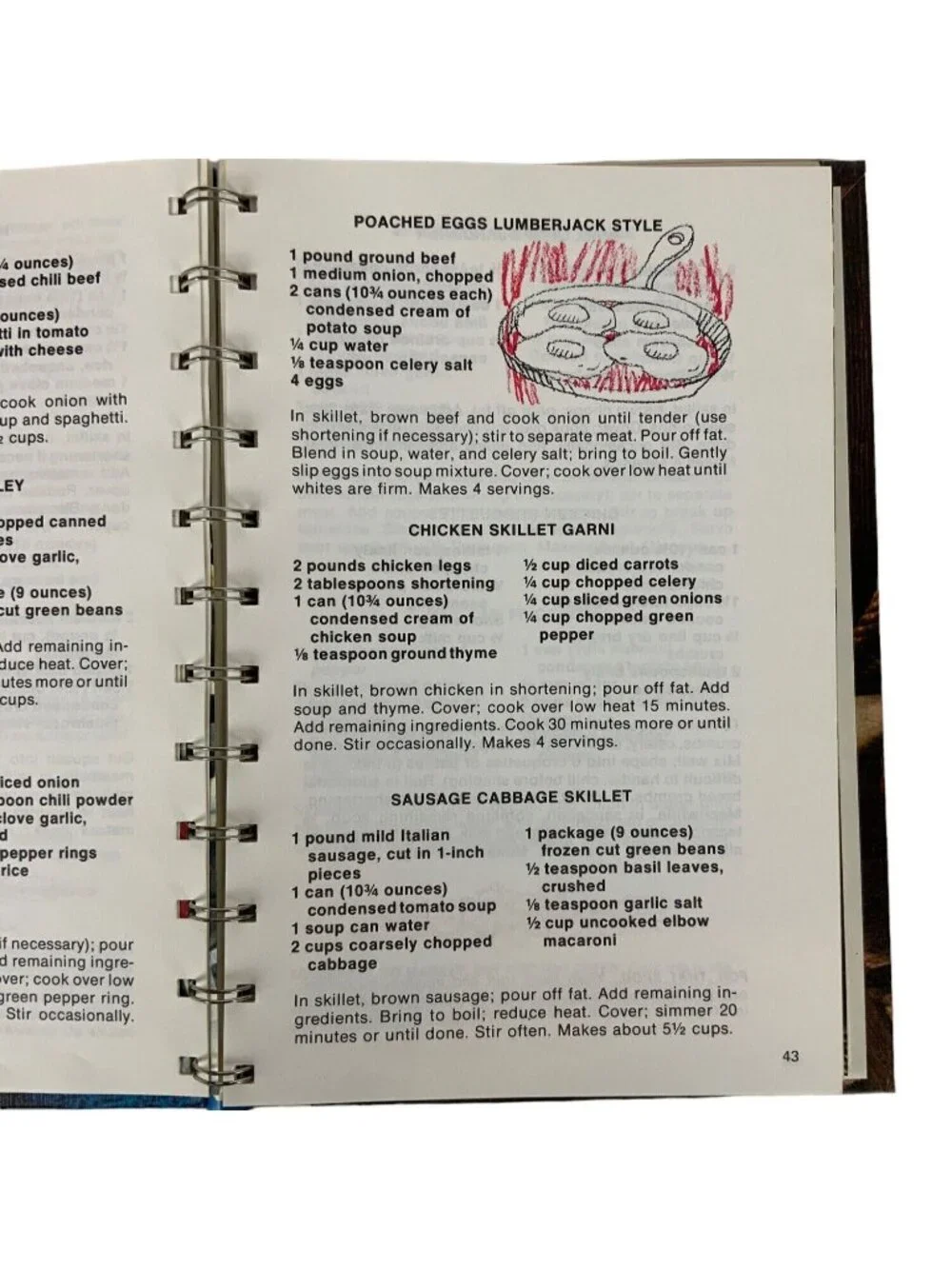 A Campbell Cookbook Most-For-The-Money Main Dishes Spiral Bound Vintage 1975